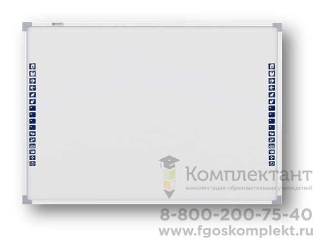 1.3.18. Интерактивный программно-аппаратный комплекс стационарный (ноутбук, интерактивная доска, проектор, крепление): интерактивная доска 82 дюйма, 20 касаний, 32 клавиши, 16:9, со стандартным проектором, крепление, кабель, ноутбук  преподавателя